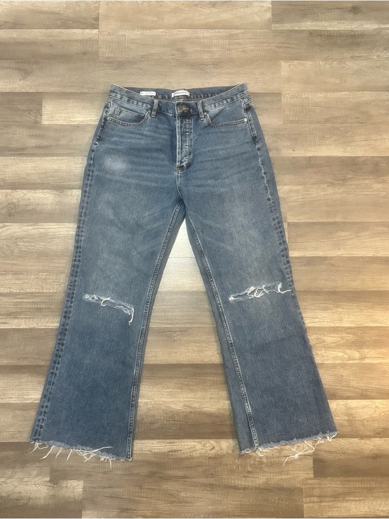 Vigoss Denim - Vigoss Mid-Blue Wide Leg Distressed Jeans